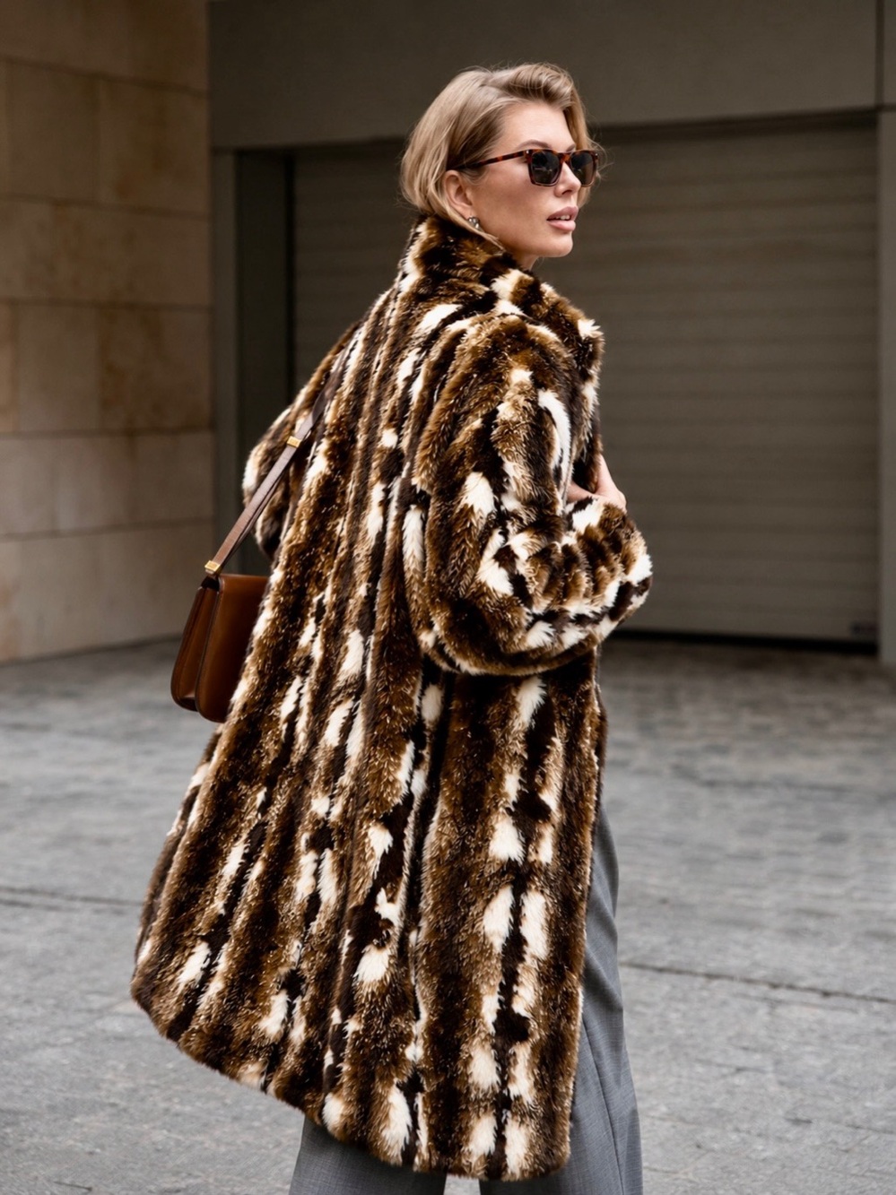 Nana Statement Coat Multi Colored Long Sleeved Luxury Winter Coat